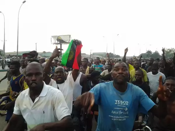 One Killed As Indigenous People Of Biafra Members Protest In Onitsha